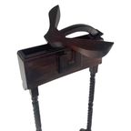 Dressboy / Valet Stand - Made In England - Two Drawers And Elegantly Shaped Wooden Frame thumbnail 9