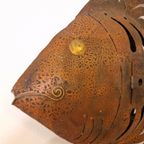 Grote Metalen Vis Maanvis Beeld Retro Jaren 70 Stijl thumbnail 8