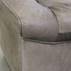 Grijze Vintage Lederen Design Element/ Fauteuil Uit De Jaren ’70 + Hocker thumbnail 21