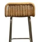 Dirk Van Sliedrecht - Rohe Noordwolde - Bar Stool With Wicker / Rattan Seat - In Great Condition, thumbnail 5