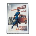 Vintage Poster In Lijst 50X70Cm - Fiat La Nuova Balilla Per Tutti thumbnail 2