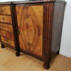 Vintage Art Deco Dressoir Wandkast Ladekast Badkamermeubel Met Marmer Blad thumbnail 8