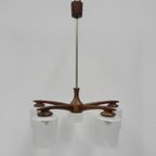Vintage Hanglamp Met 5 Glazen Kappen thumbnail 6