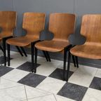 Set Of 4 Wilkhahn Wood Chairs 1960S Stackable thumbnail 8
