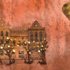 Daniel D Haeseleer Wall Sculpture Ceramic House With Copper Trees Air Balloon thumbnail 9