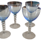 Prachtige Grote Blauwe Martini / Cocktail Glazen Vintage thumbnail 2