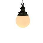 Vintage - Hollywood Regency Stijl - Hanglamp - Bollamp - Verguld - Art Deco - Opaalglas - 1970'S thumbnail 14