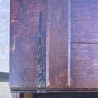 Antiek Beschilderde Eiken Kist 77 Cm Breed thumbnail 4