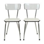 Set Van 4 Grijze Formica Stoelen Chroom Eetkamerstoelen Sixties thumbnail 4