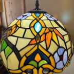 2 Beschikbaar Vintage Art Nouveau Stijl Papegaai Glas In Lood thumbnail 9