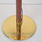 Vintage Metalarte Tafellamp George Hansen Leer Messing ‘60 thumbnail 11