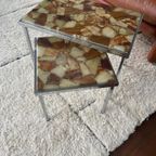 Vintage Onyx & Epoxy Marmer Mimiset Bijzettafels/Side Tables thumbnail 3