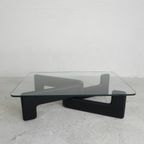 Vintage Salontafel Met Organische Zwarte Houten Basis, Jaren 70 thumbnail 14
