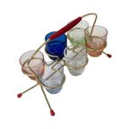 Ca. 1950’S - Germany - Set Of Shot (Schnapps) Glasses And Holder - Multi Colored thumbnail 7