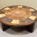 Vintage Deens Design Brutalist Salontafel, Tue Poulsen, Rond thumbnail 9