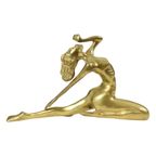 Art Deco Stijl Beeld Elegante Naakte Vrouw Massief Messing thumbnail 2
