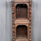 Vitrinekast In Renaissancestijl. Massief Gesneden Eikenhout. thumbnail 3
