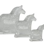 Lindshammar Glasworks Sweden - Dala Horse (3) - Kristal - Zweden - 70'S thumbnail 2