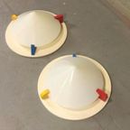 2 Vintage Ikea Memphis Milano Plafondlampen Wandlampen, Set thumbnail 6