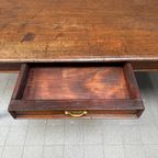 Vintage Teakhouten Koloniale Eettafel Met Lade thumbnail 16