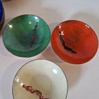 Fifties Vintage Emaille Pindastel Schaaltjes Set Tapas Pinda thumbnail 4