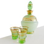Vintage Artdeco Likeur Decanter Karaf En Likeurglaasjes Booms Glas thumbnail 3