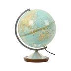 Verlichte Wereldbol Lamp 1965 Standaard Globe Nederlands Gdp Italië thumbnail 13