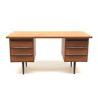 Vintage Bureau Met Zes Lades Op Elegante Poten thumbnail 9