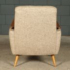 Vintage Club/Lounge Fauteuil – Houten Armleuningen – Jaren 60 thumbnail 4