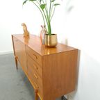Teak Dressoir Met Hoge Poten En Lades Vintage Sideboard thumbnail 15