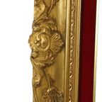Vintage Vergulde Lijst Barok Stijl Rood Fluweel Klassiek 66x56cm thumbnail 14