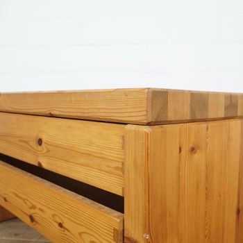 Danish Pine Bench With Drawers By Aksel Kjersgaard (Signed)