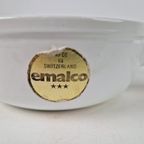 2 X Vintage Emalco Hapjespan Wit Emaillen Steelpan Gietijzer thumbnail 8