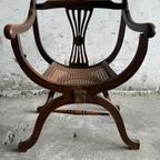 French Beech Framed Savonarola Chair thumbnail 4