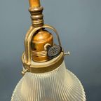 Staande Messing Piano Lamp Met Holophane Glazen Kapje thumbnail 10