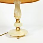 Albast - Natuursteen - Onyx - Tafellamp - Spanje - Hollywood Regency Stijl - Verguld - 70'S thumbnail 3