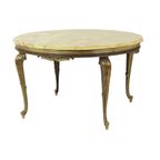 Ronde Salontafel Onyx Marmer Messing Hollywood Regency Stijl Fifties thumbnail 7