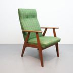 Vintage Fauteuil Teakhout Groen thumbnail 3
