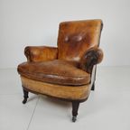Klassieke Engelse Leren Stoel 1912 thumbnail 5