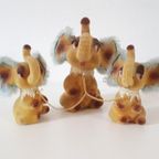 Jaren 70 Olifant Bevlokte Olifant Familie Vintage Speelgoed thumbnail 2