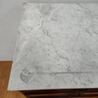 Vintage Antiek Dressoir Commode Ladekast Badkamermeubel Met Marmer Blad 704 thumbnail 8