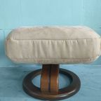 Poef Voetensteun Hocker Beige Crème Suede thumbnail 4