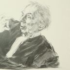 Grote Houtskool Tekening Pleitende Advocaat Kunst Driesschaert 1974 thumbnail 12