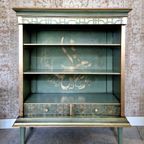 Vintage Look Kast In Groen En Goud thumbnail 5