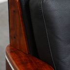 Luxe Art Deco Schuitema Design Fauteuil Model Frank Uit De Decoforma Serie Met Zwart Leer thumbnail 12
