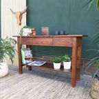 Robuuste Teak Houten Side Table Haltafel Landelijke Sidetable thumbnail 12