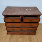 Vintage Frans Dressoir Commode Ladekast Badkamerkast Met Marmer Blad 501 thumbnail 11