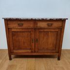 Vintage Frans Dressoir Commode, Ladekast Bakamermeubel Met Marmer Blad thumbnail 2