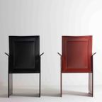 Zes Postmodernistische Design "Solaria" Stoelen Van Arrben, Italië Uit 1980 In Leer thumbnail 5