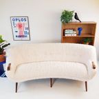 Vintage Bank Teak Hout Teddy Stof Nieuw | Uniek Organisch thumbnail 13